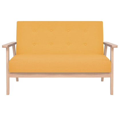 Conjunto de sofás 3 pcs tecido amarelo