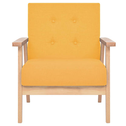 Conjunto de sofás 3 pcs tecido amarelo