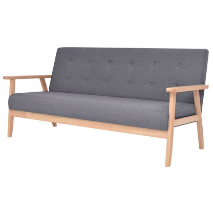 2 pcs sofa set dark grey fabric