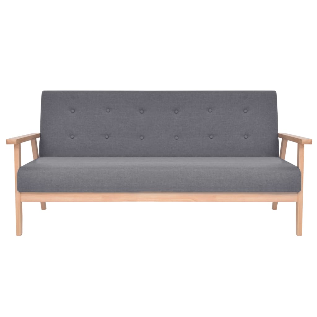 2 pcs sofa set dark grey fabric
