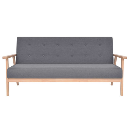 2 pcs sofa set dark grey fabric