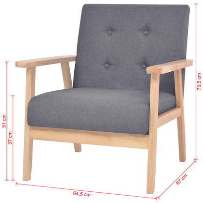 2 pcs sofa set dark grey fabric