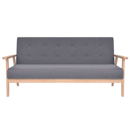 3 pcs sofa set dark grey fabric
