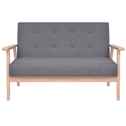 3 pcs sofa set dark grey fabric