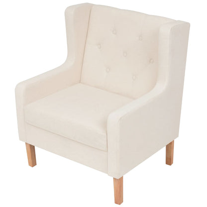 Conjunto de sofás 2 pcs tecido branco nata
