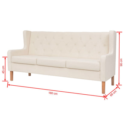 2 pcs cream white fabric sofa set