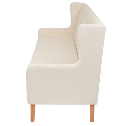 2 pcs cream white fabric sofa set