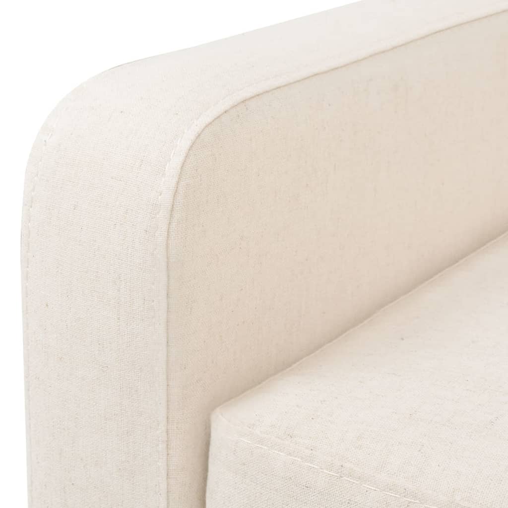 2 pcs cream white fabric sofa set