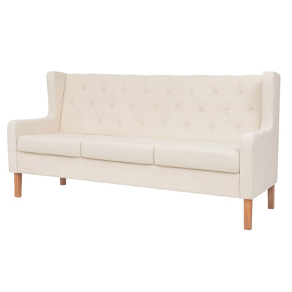 Conjunto de sofás 3 pcs tecido branco nata