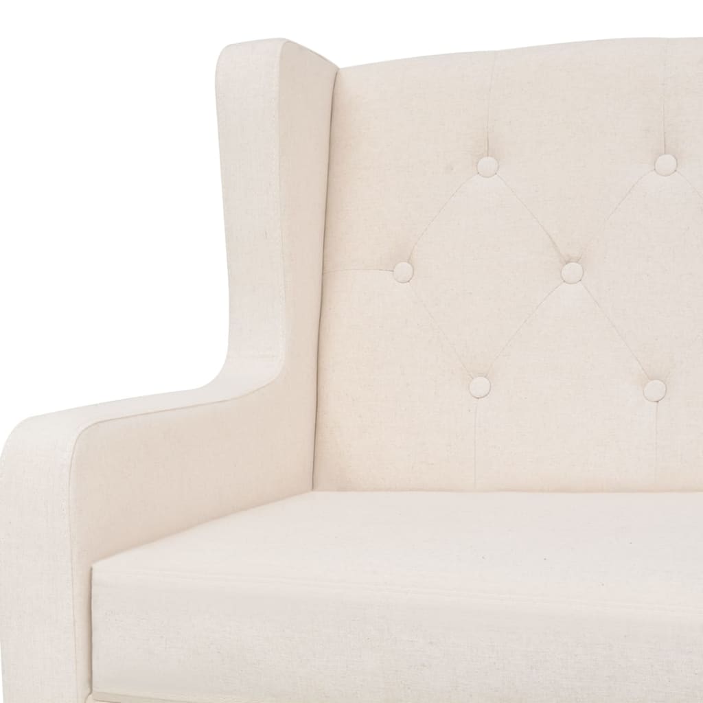 Conjunto de sofás 3 pcs tecido branco nata