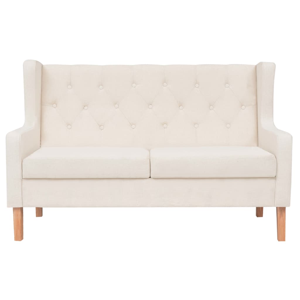 Conjunto de sofás 3 pcs tecido branco nata