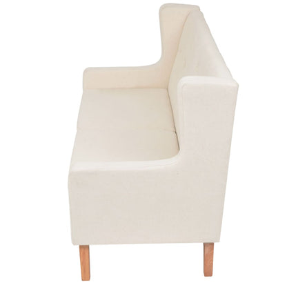 Conjunto de sofás 3 pcs tecido branco nata