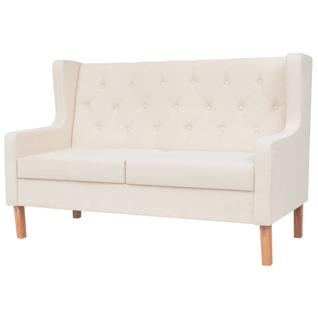 Conjunto de sofás 3 pcs tecido branco nata