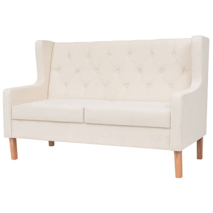 Conjunto de sofás 3 pcs tecido branco nata