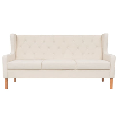 Conjunto de sofás 3 pcs tecido branco nata