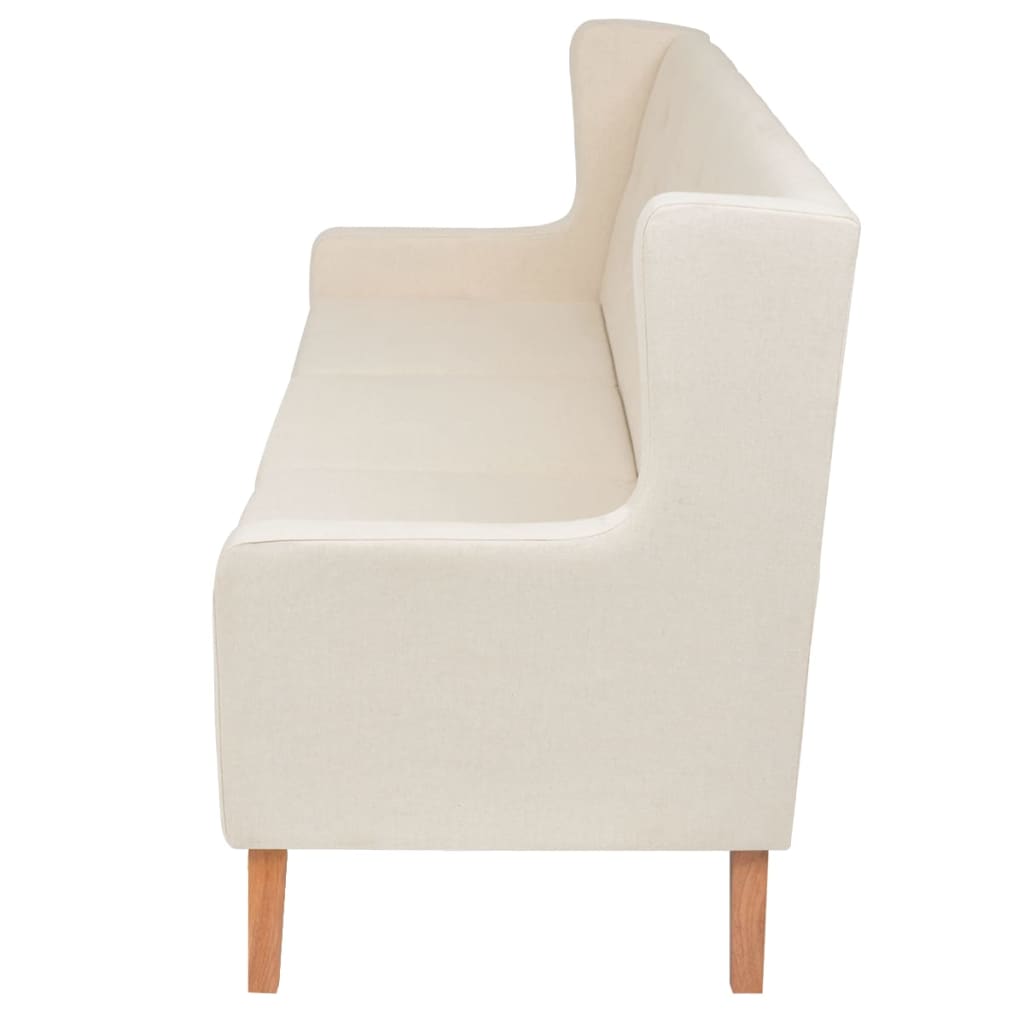 Conjunto de sofás 3 pcs tecido branco nata