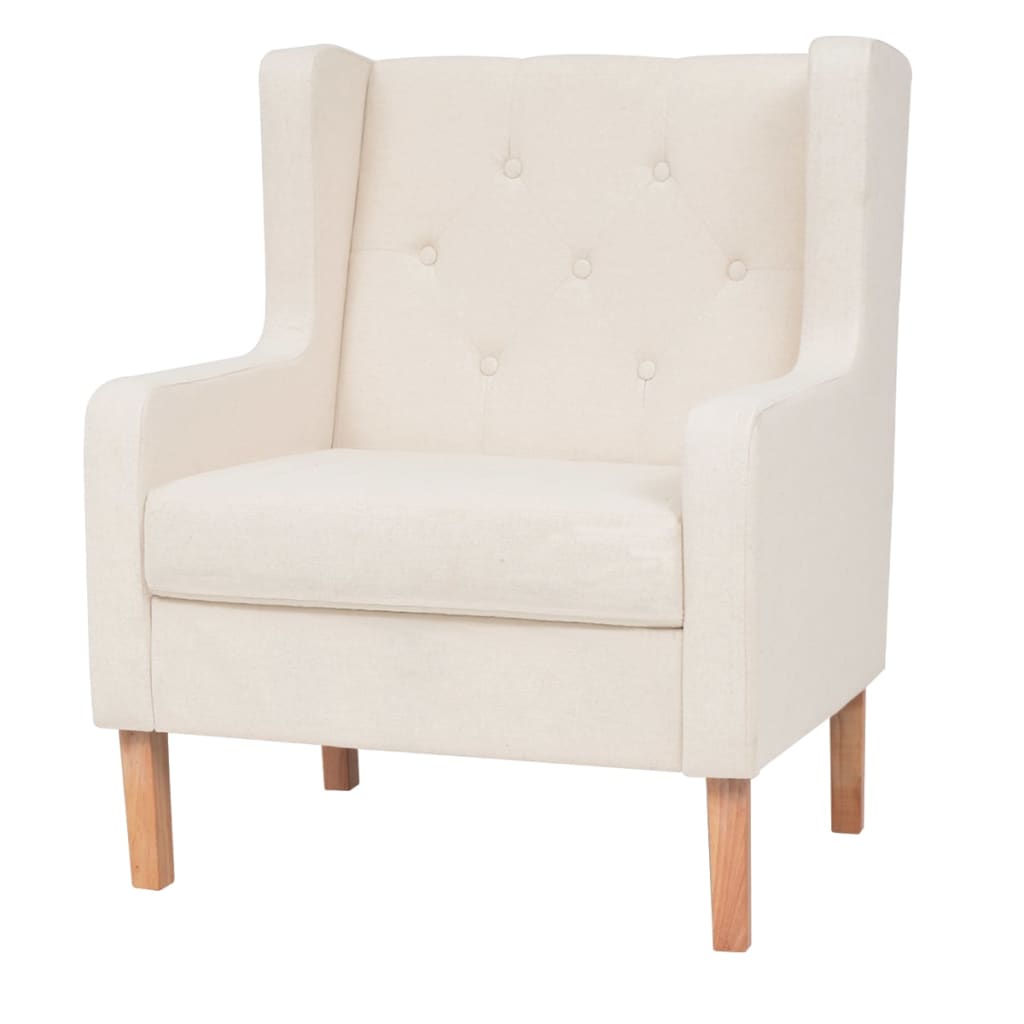 Conjunto de sofás 3 pcs tecido branco nata