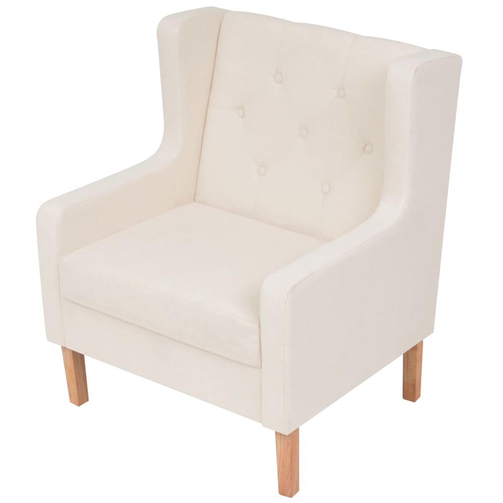 Conjunto de sofás 3 pcs tecido branco nata