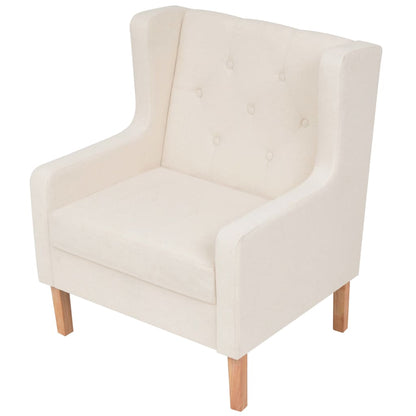 Conjunto de sofás 3 pcs tecido branco nata