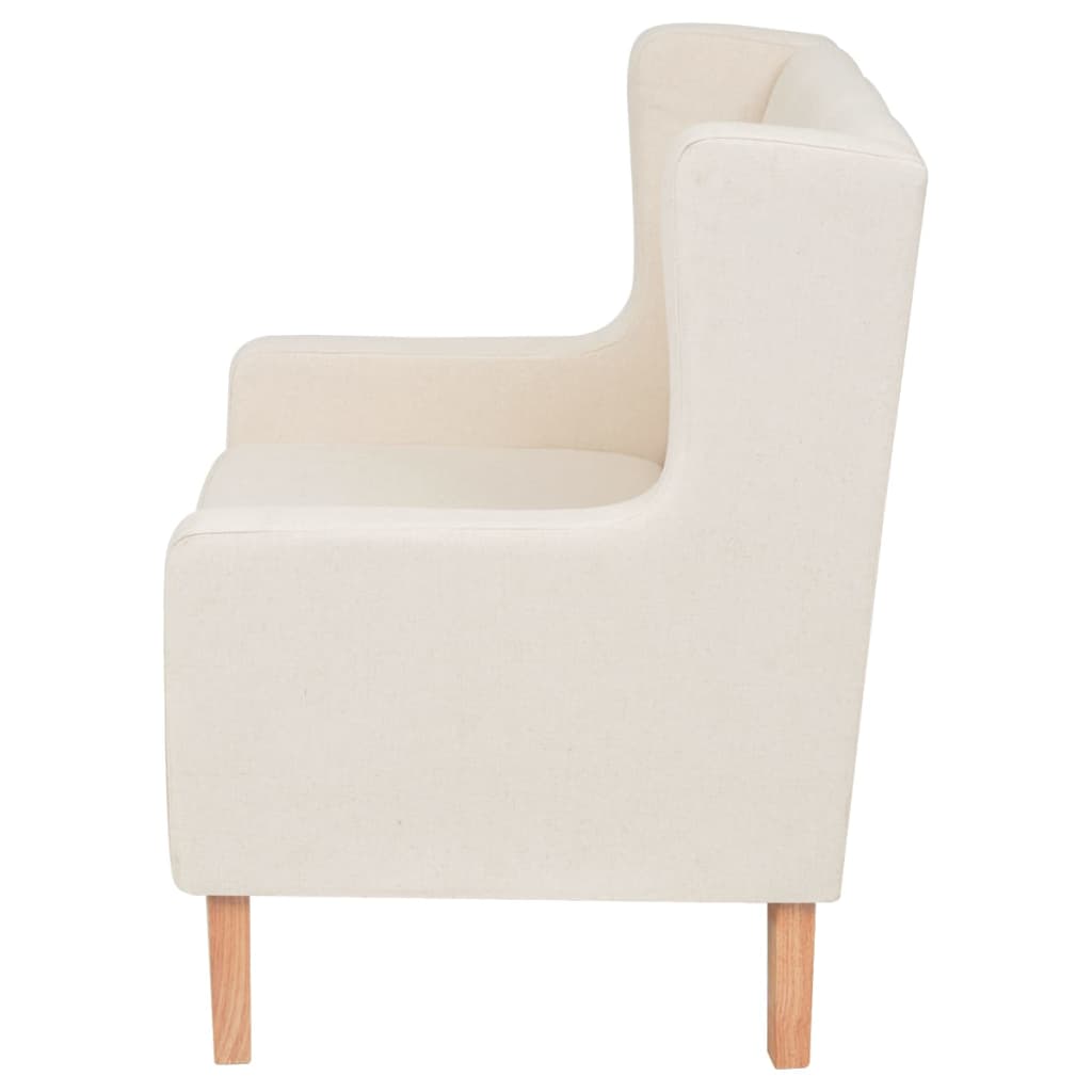 Conjunto de sofás 3 pcs tecido branco nata