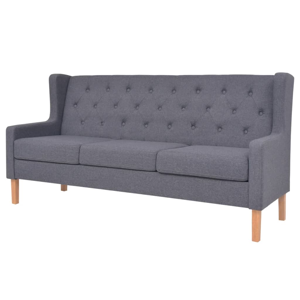 2 pcs grey fabric sofa set