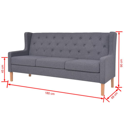 2 pcs grey fabric sofa set