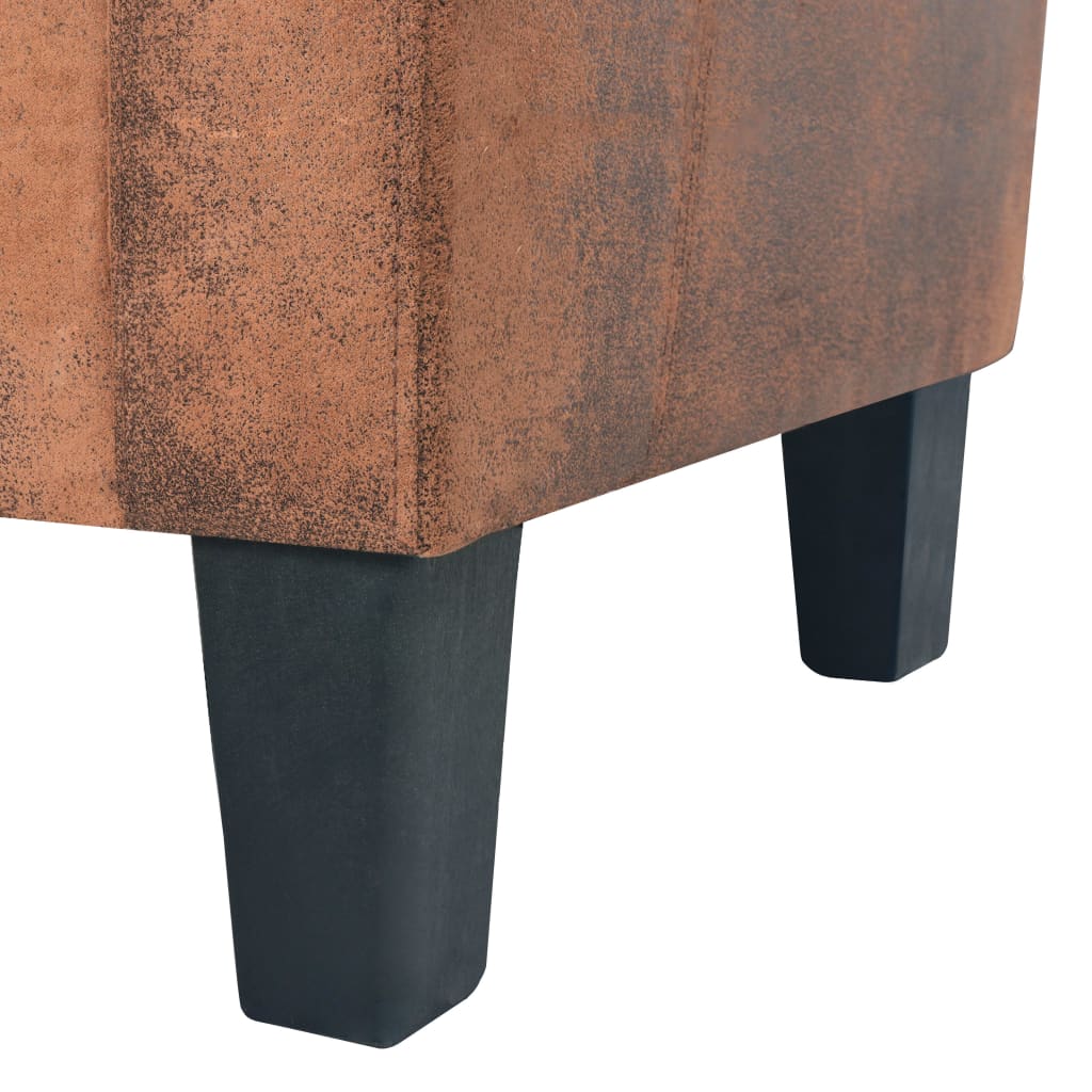 2 pcs sofa set faux suede brown