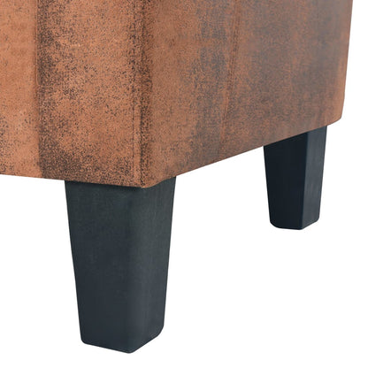 2 pcs sofa set faux suede brown