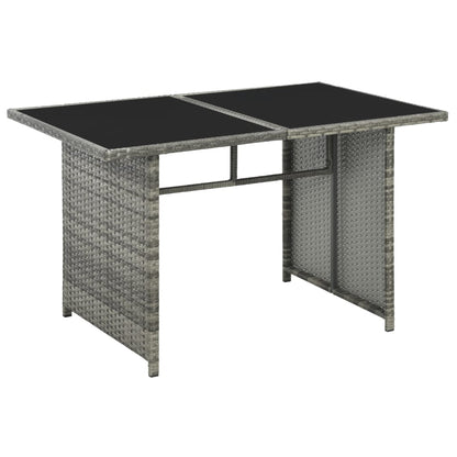 10 pcs conjunto lounge de jardim c/ almofadões vime PE cinzento
