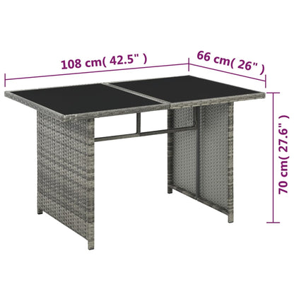 10 pcs conjunto lounge de jardim c/ almofadões vime PE cinzento