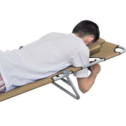 Folding sun lounger with adjustable backrest, grey-brown