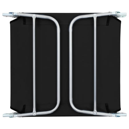 Folding sun loungers 2 pcs steel and black fabric