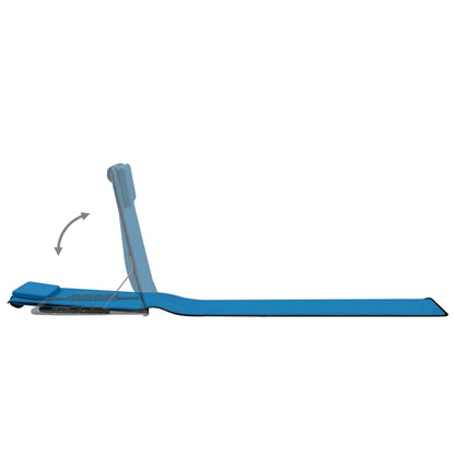 Folding Beach Mattresses 2 pcs Steel and Fabric Blue