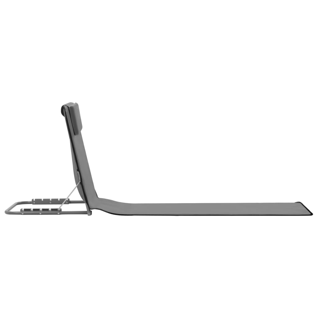 Folding Beach Mattresses 2 pcs Steel and Fabric Grey