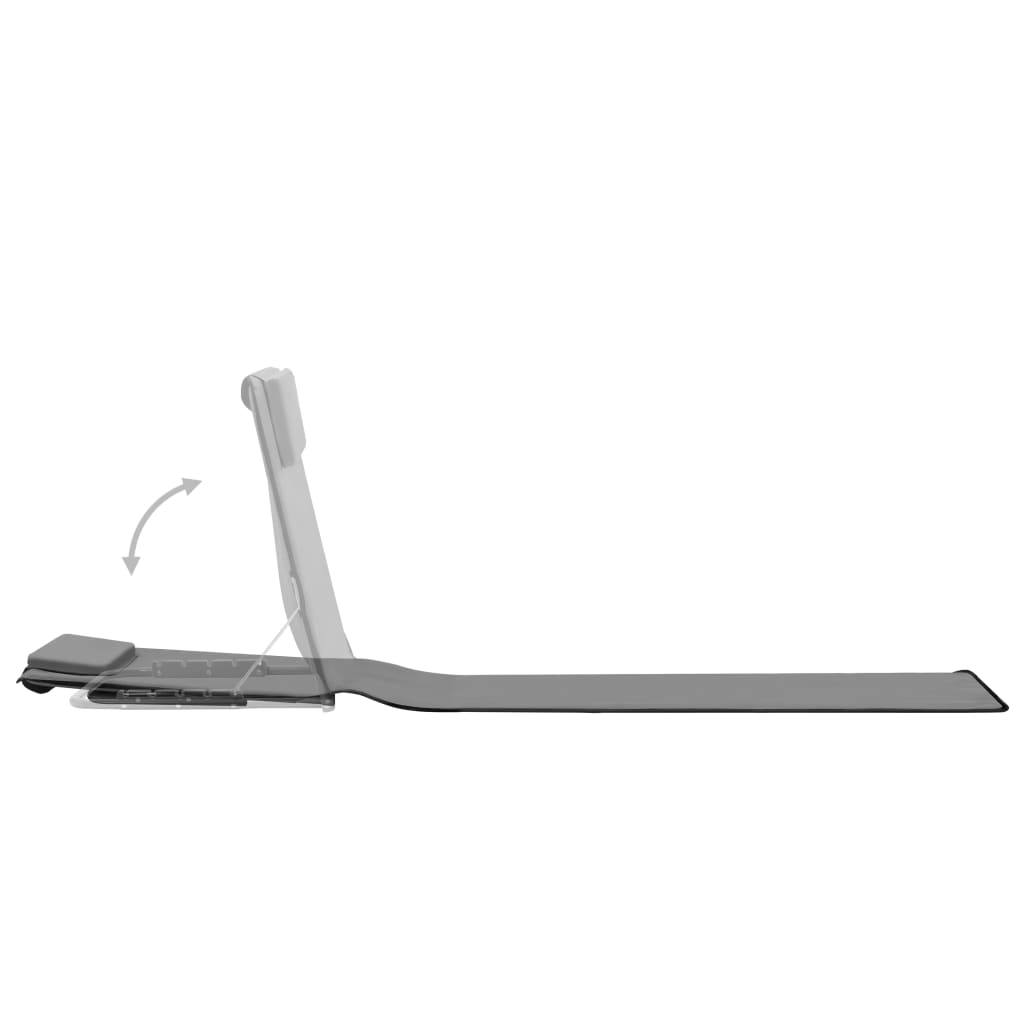 Folding Beach Mattresses 2 pcs Steel and Fabric Grey