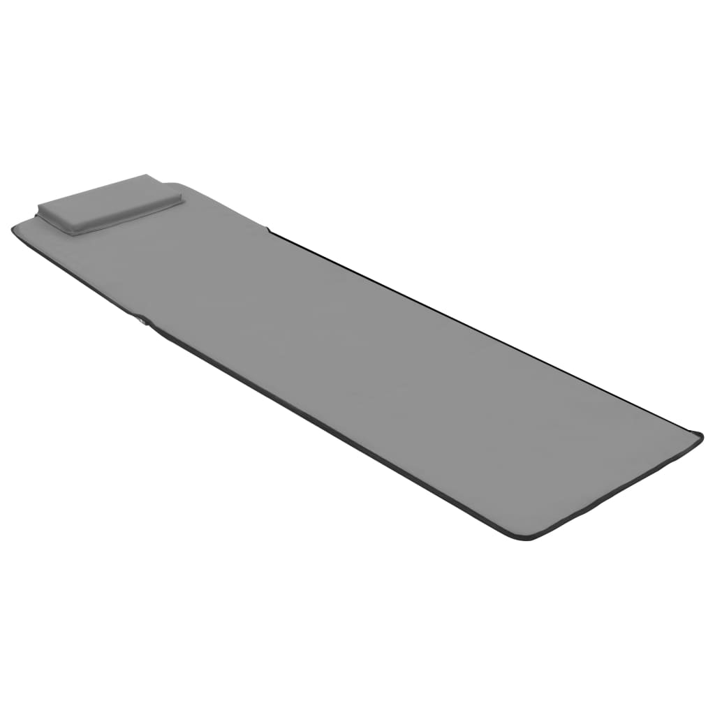 Folding Beach Mattresses 2 pcs Steel and Fabric Grey