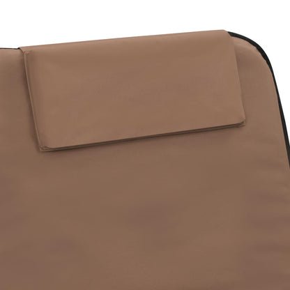 Folding Beach Mattresses 2 pcs Steel and Brown Fabric