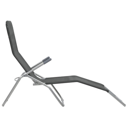 Folding sun loungers 2 pcs textilene anthracite