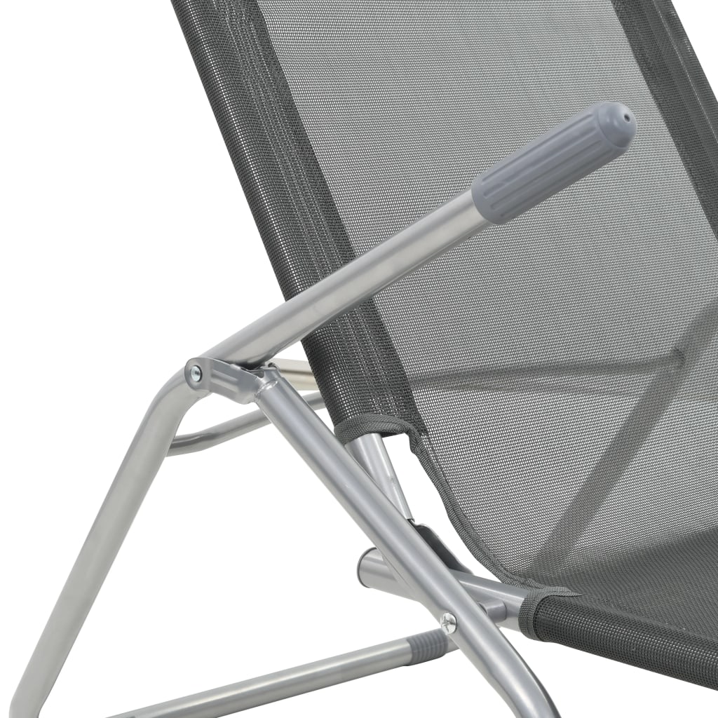 Folding sun loungers 2 pcs textilene anthracite