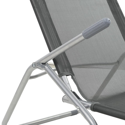 Folding sun loungers 2 pcs textilene anthracite