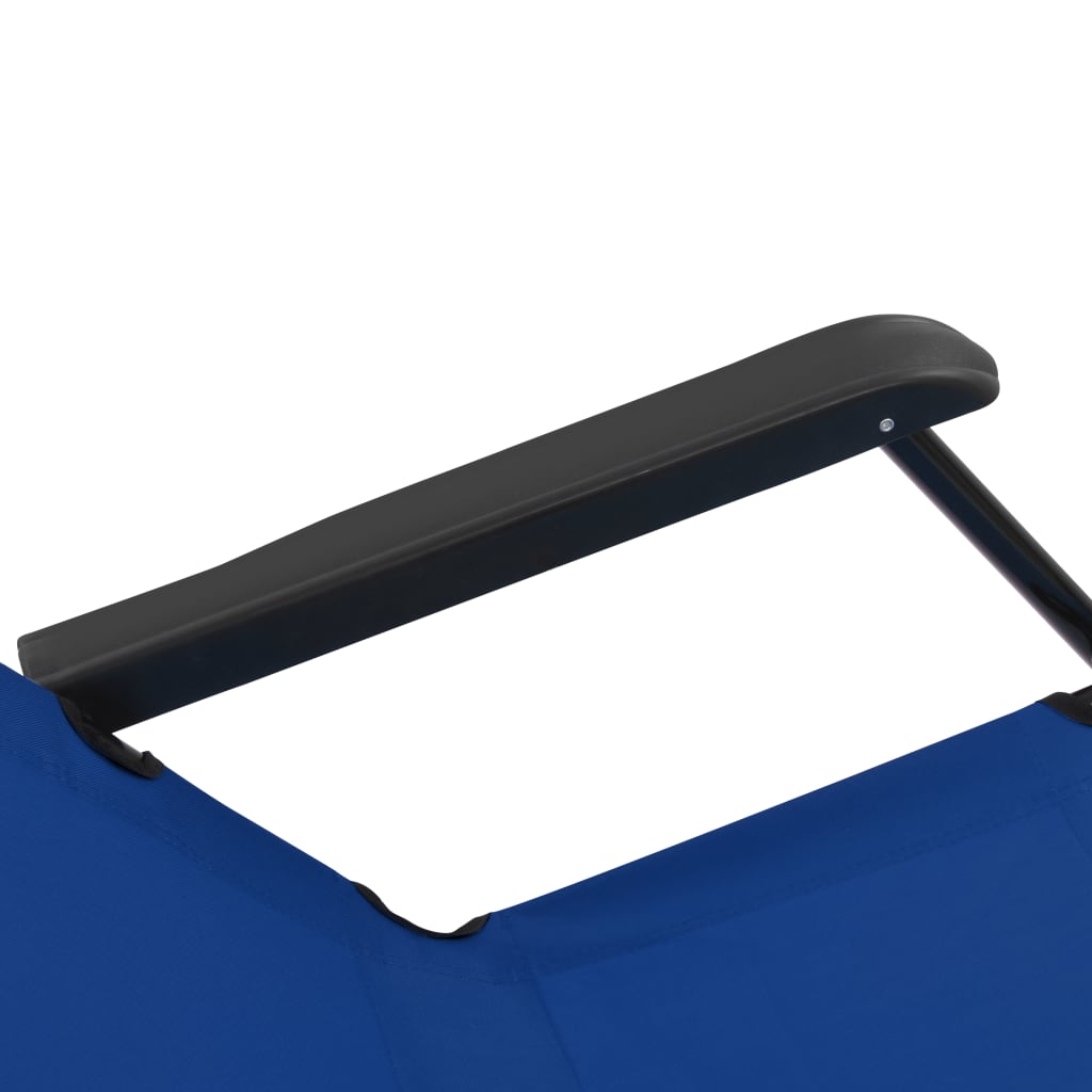 Folding sun loungers with footrests 2 pcs blue steel