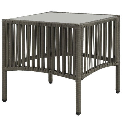 Sun loungers with table 2 pcs grey wicker