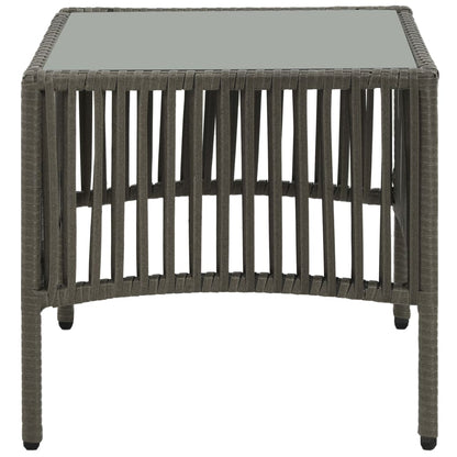 Sun loungers with table 2 pcs grey wicker
