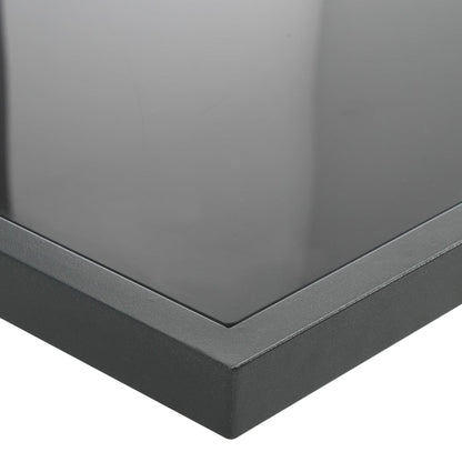 7 pcs conjunto jantar exterior com almofadões vime PE preto