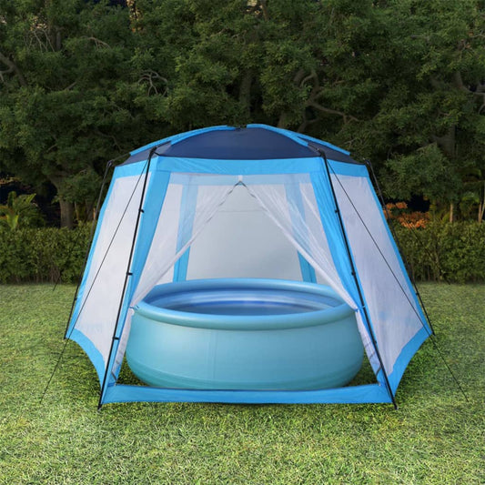 Pool tent 590x520x250 cm blue fabric