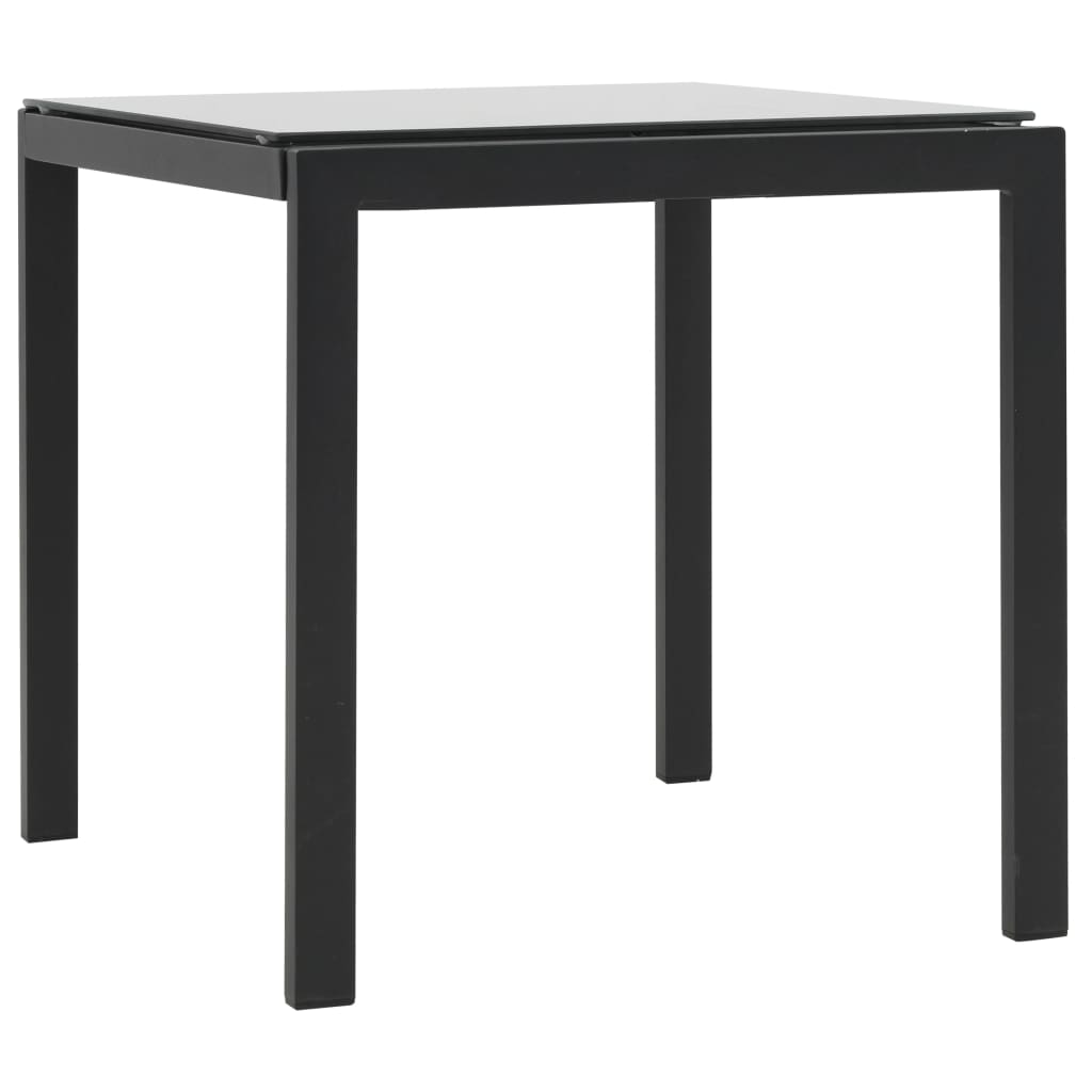 Sun loungers with table 2 pcs PE rattan and black textilene