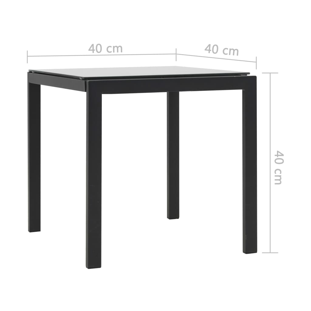 Sun loungers with table 2 pcs PE rattan and black textilene