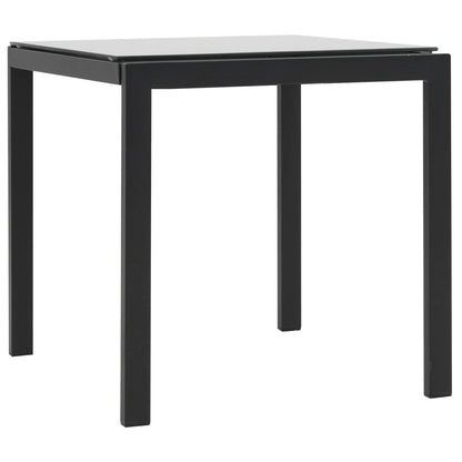 Sun loungers with table 2 pcs PE rattan and black textilene
