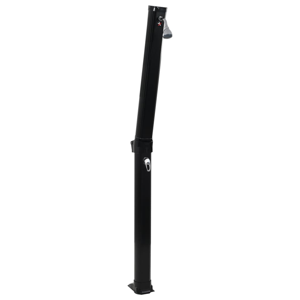 Foldable solar shower 214 cm 23 L black
