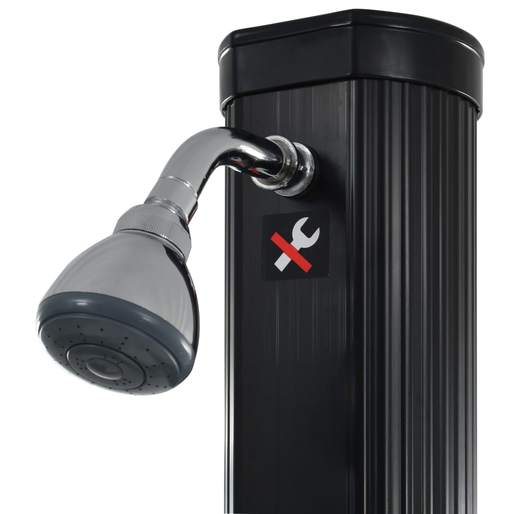 Foldable solar shower 214 cm 23 L black
